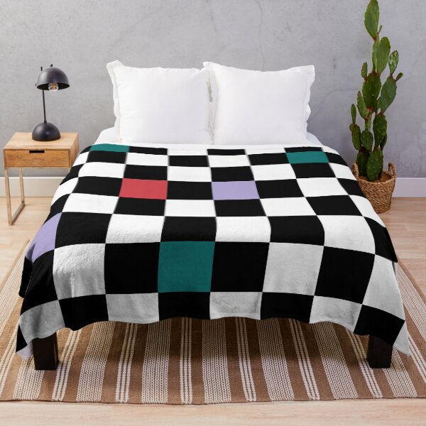 Item preview, Checker | Chequer pattern design with red green and lavender colors of spring designed and sold by DesignsByMadiha.
