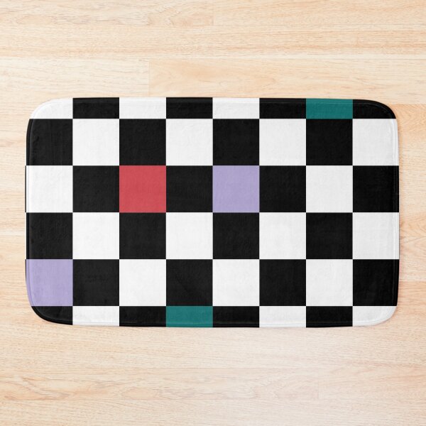 Item preview, Checker | Chequer pattern design with red green and lavender colors of spring designed and sold by DesignsByMadiha.