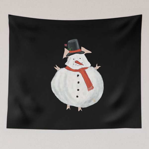 Item preview,  Slightly sinister snowman, Snowman costume wearing cute pig. Merry Christmas! designed and sold by PiggingJapan.