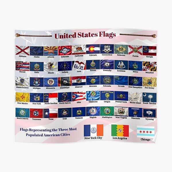 United States Flags Poster
