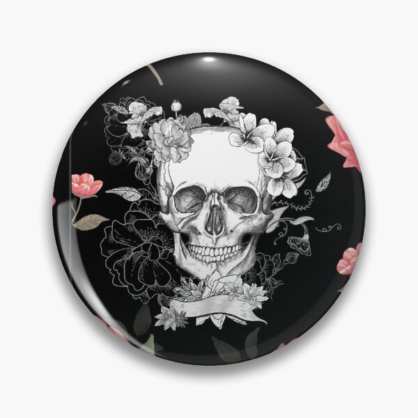 Item preview, Pink Rose covered floral skull designed and sold by for-dreams-sake.