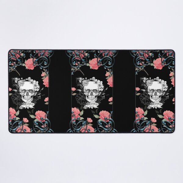 Item preview, Pink Rose covered floral skull designed and sold by for-dreams-sake.