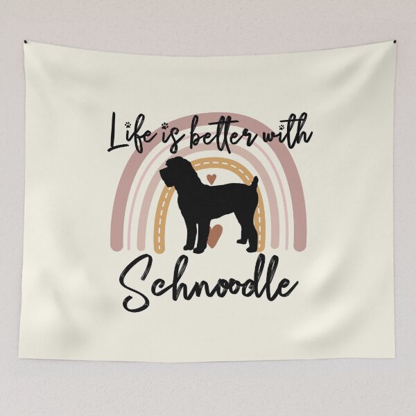 Item preview, Schnoodle Dog Rainbow Aesthetic Boho designed and sold by rafaeltto.
