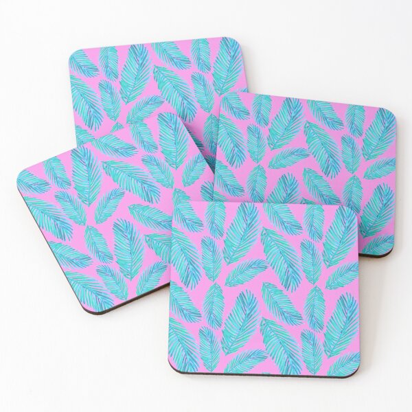 Item preview, Tropical Palm Leaf Pattern Pink and Blue designed and sold by Julie Erin Designs.