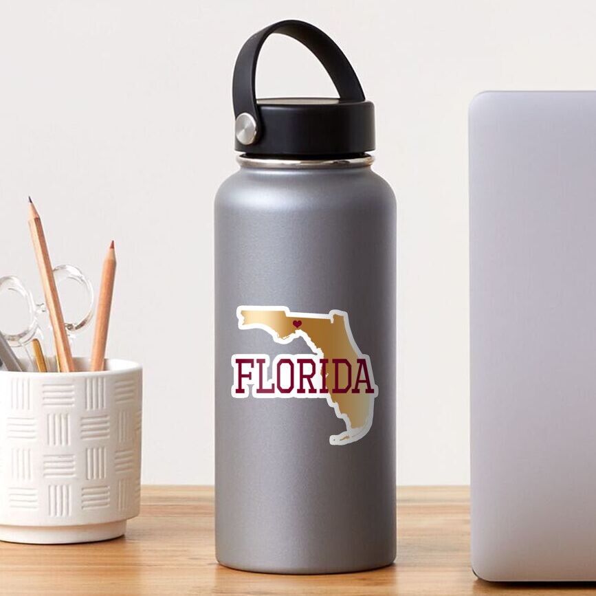 Florida Gold And Garnet With State Capital Typography Sticker