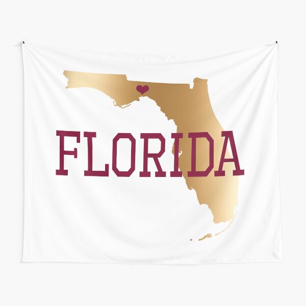 Florida Gold And Garnet With State Capital Typography Tapestry