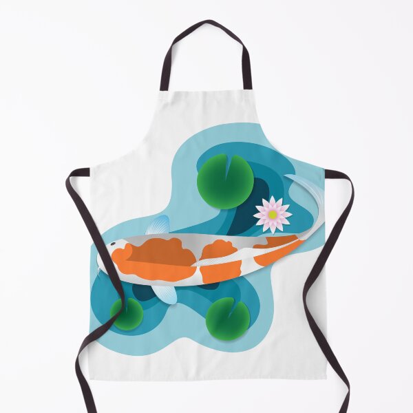 Item preview, Koi fish swimming in water with lotus and lotus leaves. designed and sold by tanakax3.