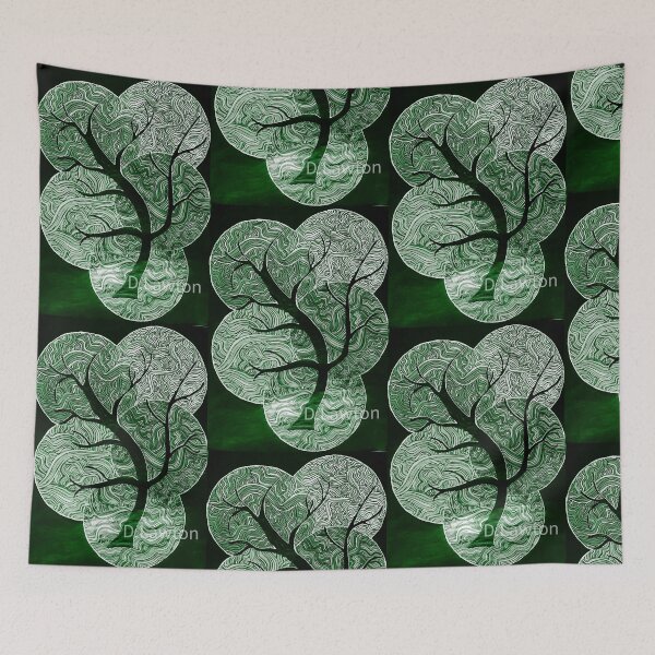 Item preview, Green abstract tree  designed and sold by Dimakesthings.