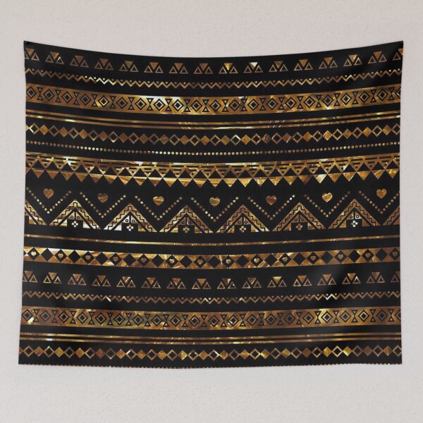 Item preview, Aztec Black Tinsel Gold designed and sold by emeleyshaw.