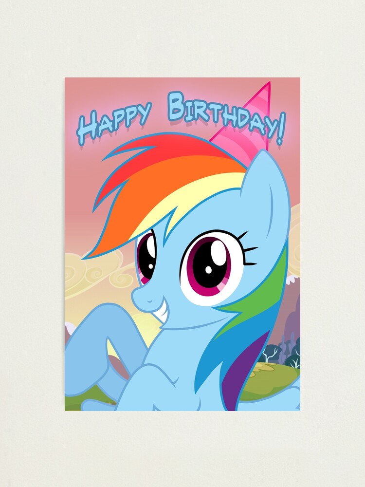 Impression Photo My Little Pony Friendship Is Magic Arc En Dash Carte D Anniversaire Carte Postale Par Falakthewolf Redbubble