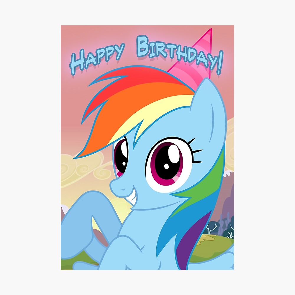 Poster My Little Pony Friendship Is Magic Arc En Dash Carte D Anniversaire Carte Postale Par Falakthewolf Redbubble