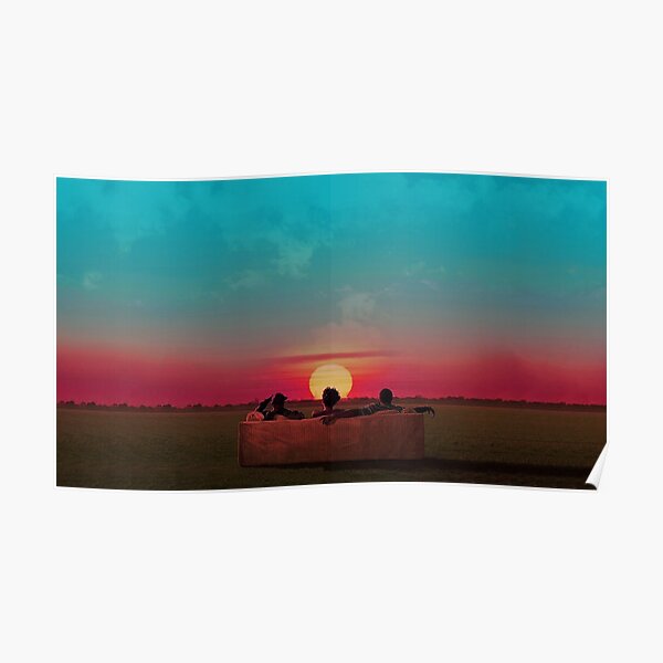 Sunset (Red/Blue Alternative) Poster