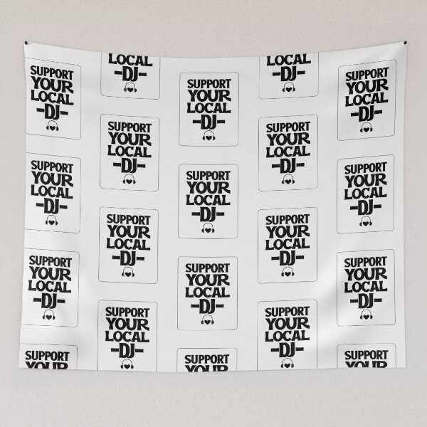 Item preview, Support Your Local Dj (black)  designed and sold by Discothreadz.