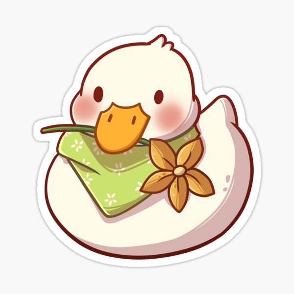 Little Duck with flower Sticker