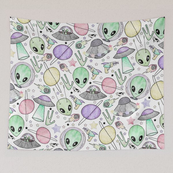 Item preview, ALIEN INVASION • in white designed and sold by Jordyn St. John.