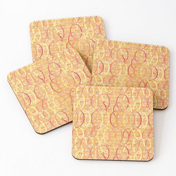 Item preview, Arabesque damask - soft orange and coral designed and sold by Marymarice.