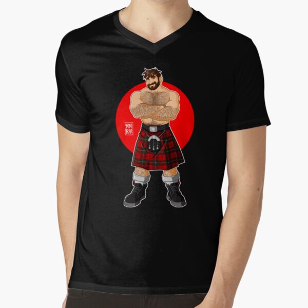 ADAM LIKES KILTS - SHIRTLESS V-Neck T-Shirt