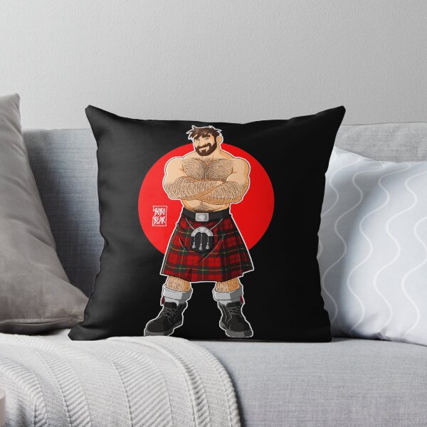 ADAM LIKES KILTS - SHIRTLESS Throw Pillow