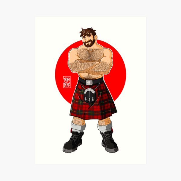 ADAM LIKES KILTS - SHIRTLESS Art Print
