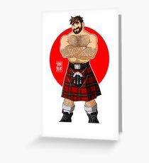 ADAM LIKES KILTS - SHIRTLESS Greeting Card