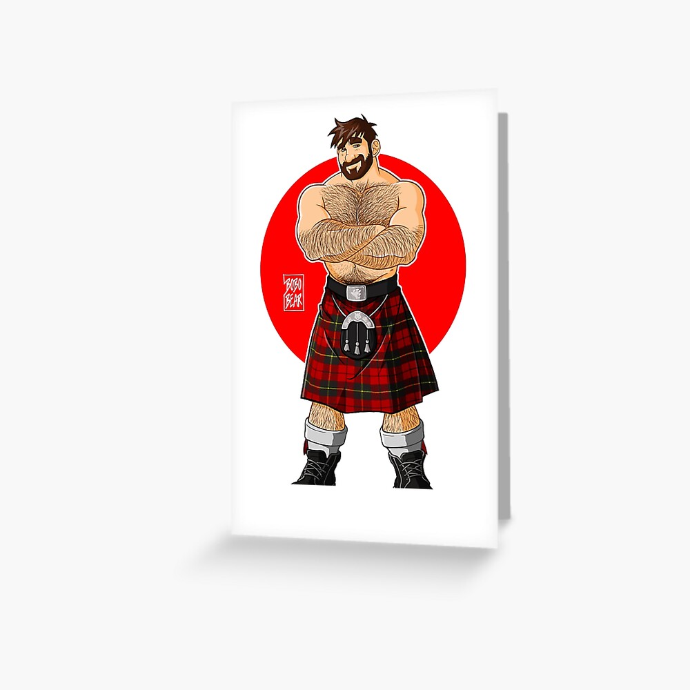 ADAM LIKES KILTS - SHIRTLESS Greeting Card