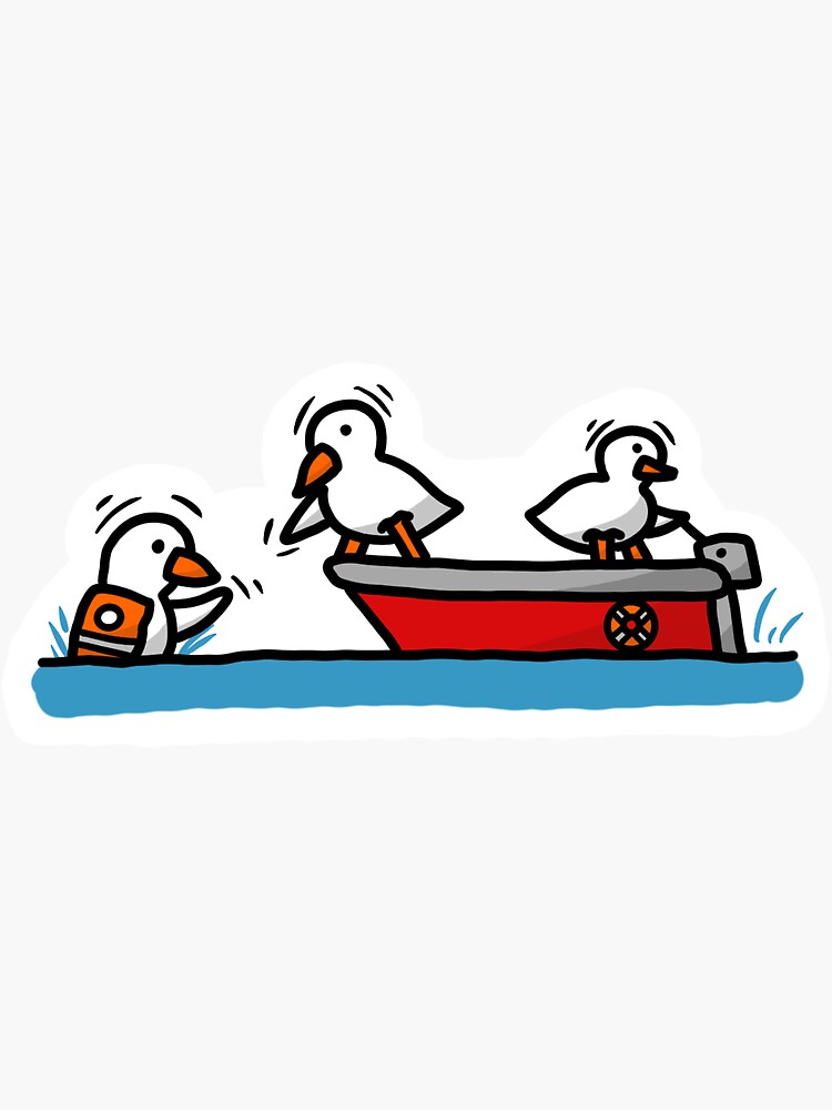"Ducks save a duck from drowning" Sticker for Sale by JamesToland