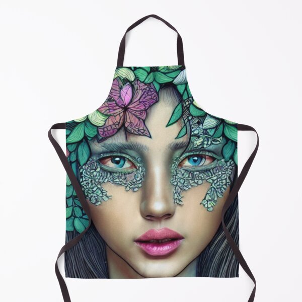 Item preview, Art Illustration Girl with Flowers Five designed and sold by I-Dream-Designs.