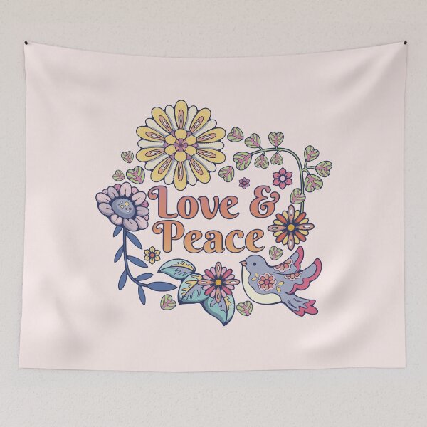 Item preview, Love & Peace designed and sold by HappzyHabits.