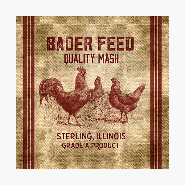 Burlap Vintage Like Chicken Feed Sack Photographic Print