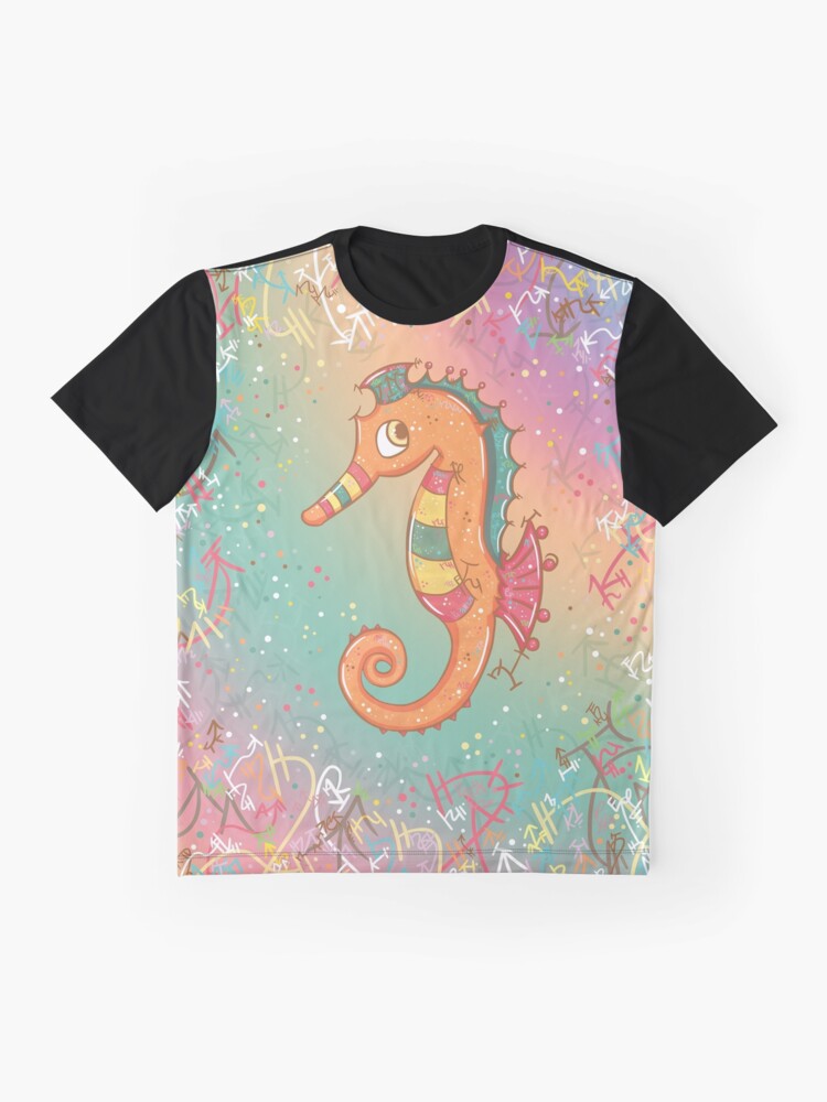 Alternate view of Sparkly Little Seahorse Graphic T-Shirt