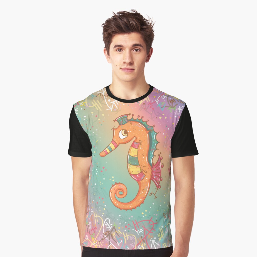 Sparkly Little Seahorse Graphic T-Shirt