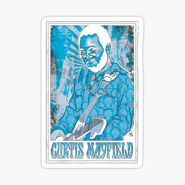 " CURTIS MAYFIELD" Sticker for Sale by abaasaammar | Redbubble