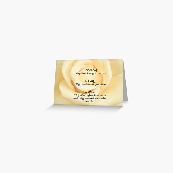 Sympathy Quote on Yellow Rose #1 Greeting Card
