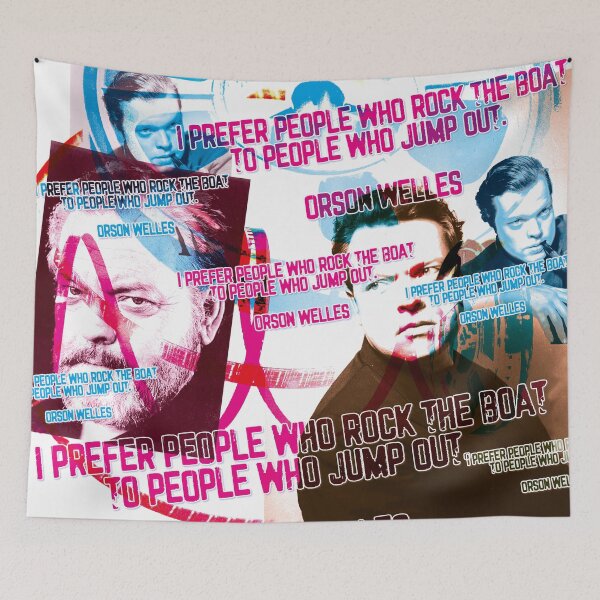 Item preview, I prefer people who rock the boat to people who jump out, Orson Welles quote designed and sold by Mauswohn.