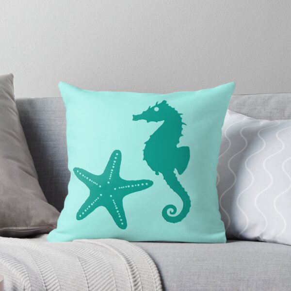 Item preview, Seahorse & starfish - turquoise and aqua designed and sold by Marymarice.