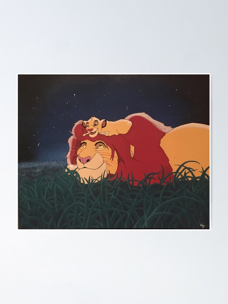 Poster El Rey Leon Mufasa Y Simba De Animenerd22 Redbubble