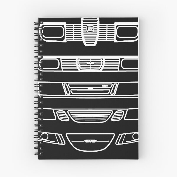 Item preview, Saab evolution cars 1960s-2010s white outline  designed and sold by Brucrannum.