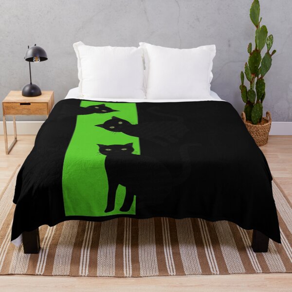 Item preview, Funny Halloween 3 Black Cats in Green Light designed and sold by podguy.