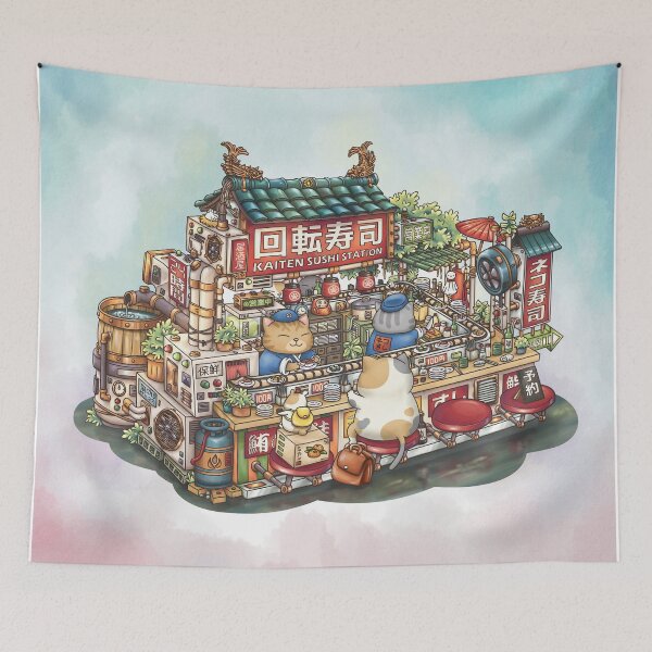 Item preview, Steampunk Chubby Cat Sushi Restaurant designed and sold by Takeda-art.