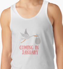 Coming in January Baby - Maternity - Pregnancy Men's Tank Top