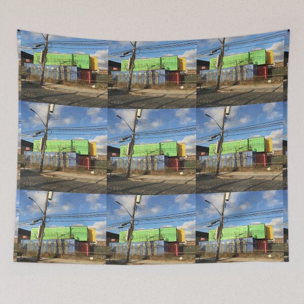 Item preview, Colorful Abandoned Freights Red Hook Brooklyn designed and sold by makarmusic.