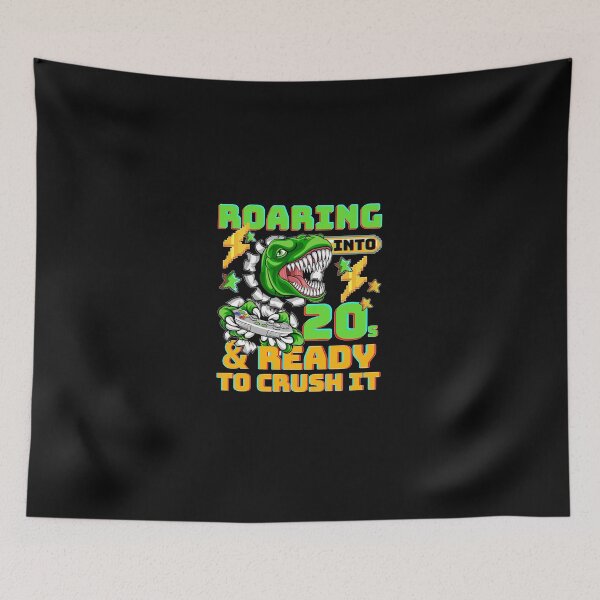 Item preview, Roaring Into 20 Ready To Crush It Dinosaur Gamer Classic T-Shirt designed and sold by arthurpinner.