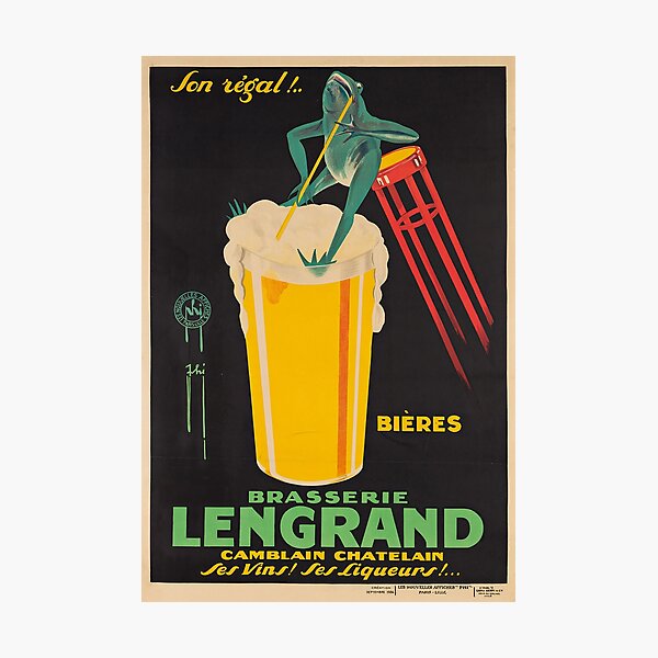 Item preview, Frog Drinking Beer - Poster Art - by Paul Nefri Phi designed and sold by RickE.