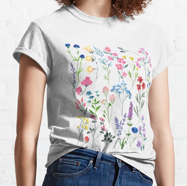 hermosas flores silvestres Camiseta clásica