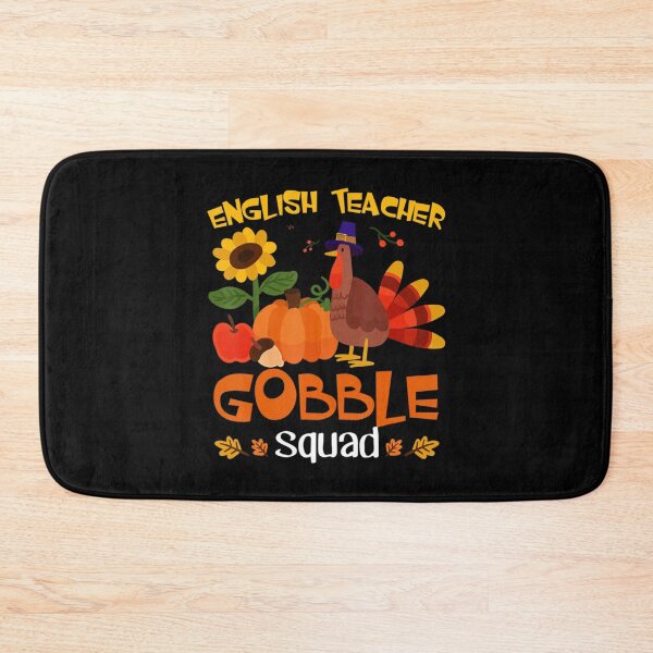 Aperçu de l'œuvre Professeur d'anglais Gobble Squad Thanksgiving Turquie créée et vendue par CassiAydi284058.