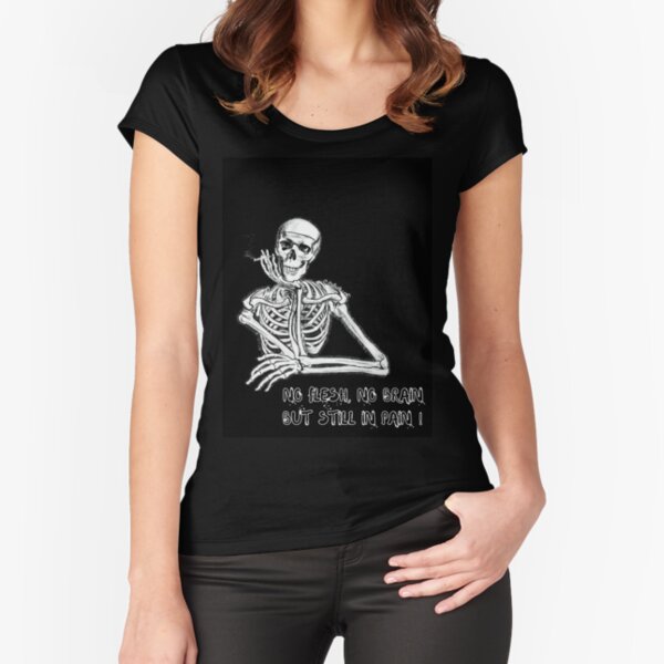 Skeleton In Beach - No Flesh No Brain But Still In Pain  Essential T-Shirt  for Sale by vinciwear