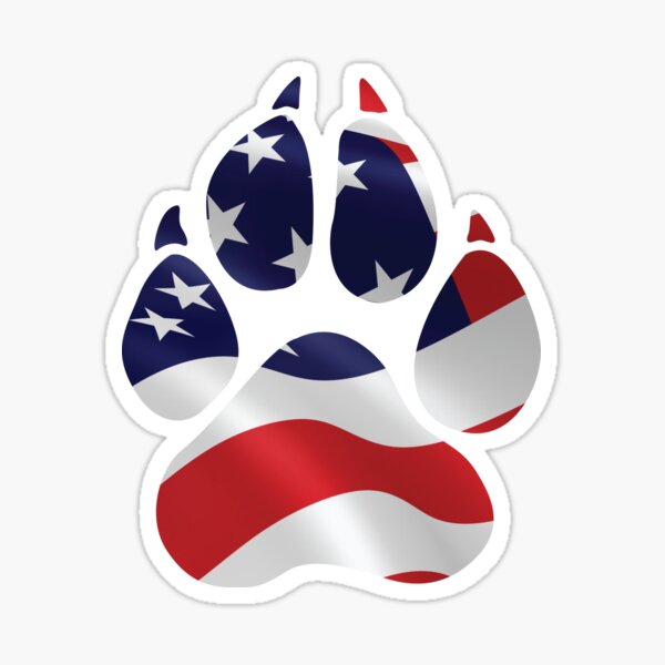 “Paw Print American Flag " Sticker by MikesTeez | Redbubble