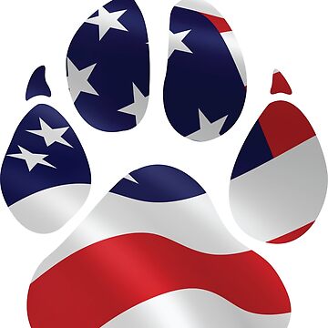 “Paw Print American Flag " Poster for Sale by MikesTeez | Redbubble