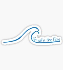 Go With the Flow Wave - Blue Sticker