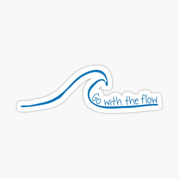 Go With the Flow Wave - Blue Sticker